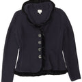 ARMANI Dame Flæse Cardigan Sweater IT 42 Medium Navy Blue