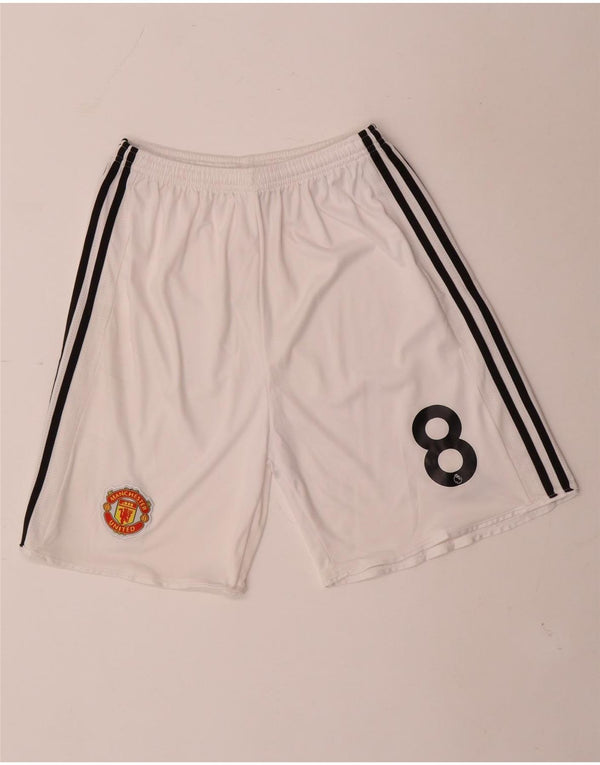 Adidas Herre Manchester United grafiske sportsshorts Små hvide polyester
