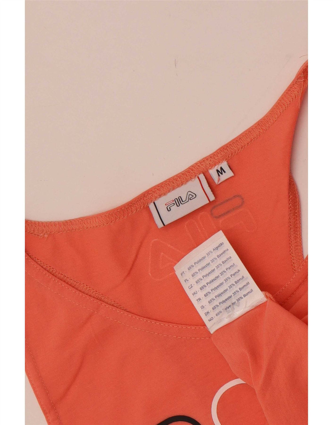 Fila Kvinders Grafisk Crop Vest Top UK 12 Medium Orange Polyester