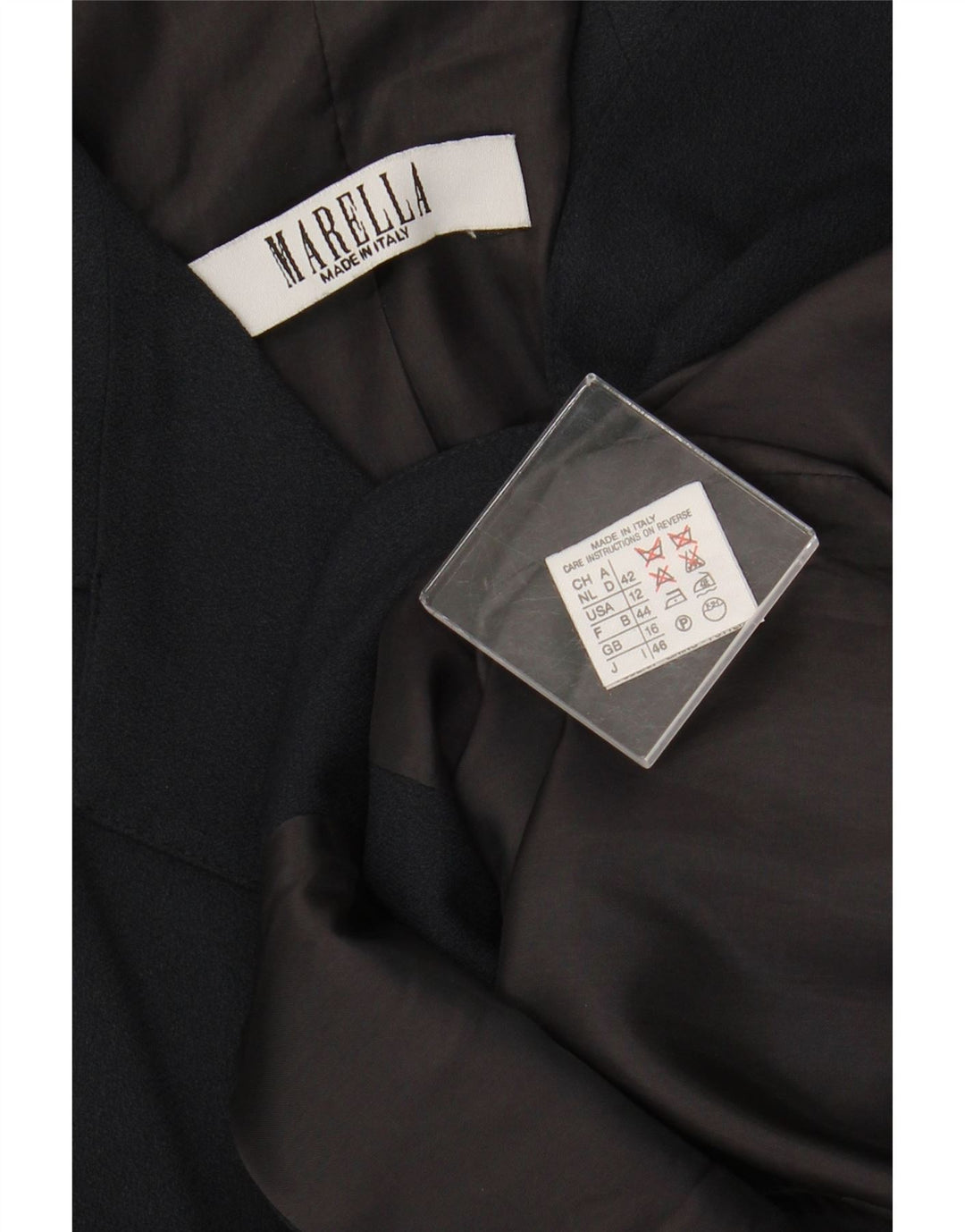 MARELLA Dame 4-knaps blazerjakke UK 16 Stor marineblå viskose