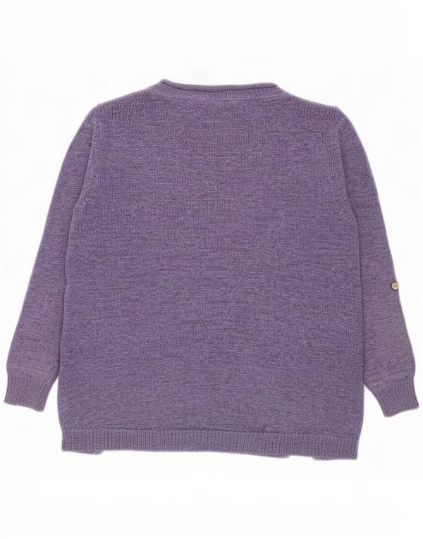 White Stuff Dame Boat Neck Jumper Sweater UK 14 Large Purple Linen