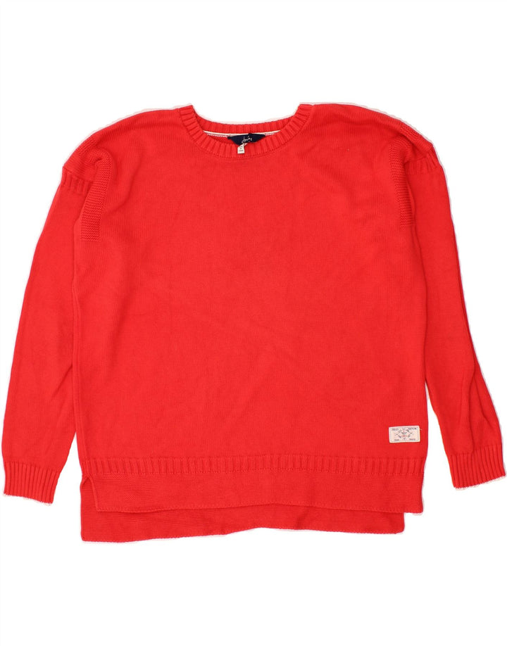 JULES Womens Oversized Boat Neck Jumper Sweater UK 10 Small Red Cotton Vintage Jules and Second-Hand Jules from Messina Hembry 
