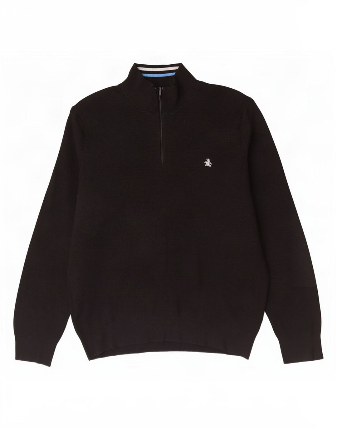 Penguin Herre Zip Neck Jumper Sweater XL Sort Bomuld