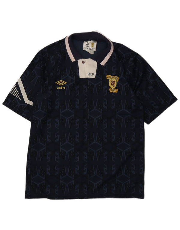 Umbro Herre Skotland 1991-1993 Fodboldtrøje Medium Marineblå Geometrisk
