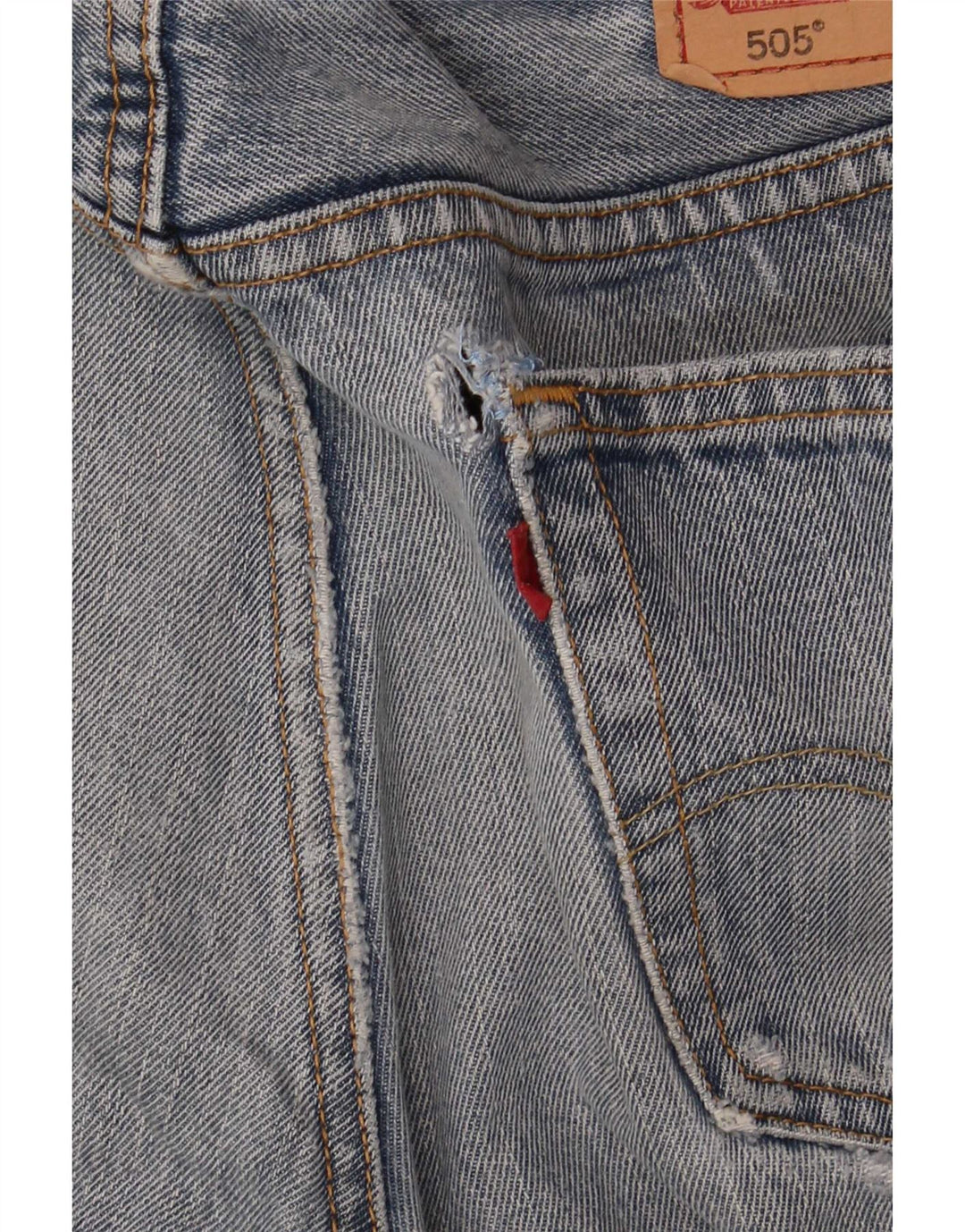 Levi's Herre 505 Distressed Straight Jeans W34 L32 Blå Bomuld