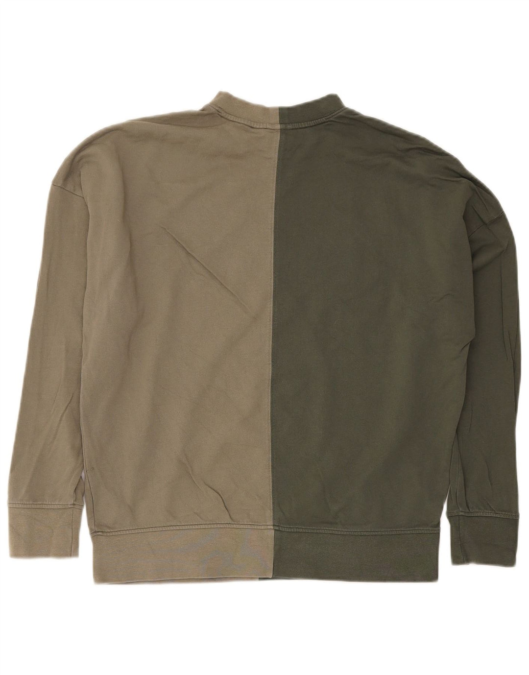 ADIDAS Dame Oversized Sweatshirt Jumper UK 8 Small Khaki Colourblock