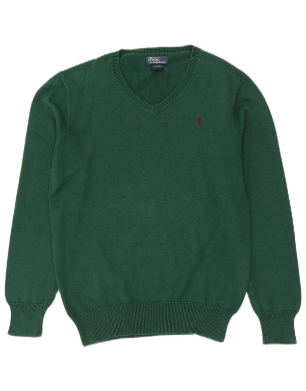 Polo Ralph Lauren drenge sweater med v-hals 14-15 år grøn bomuld