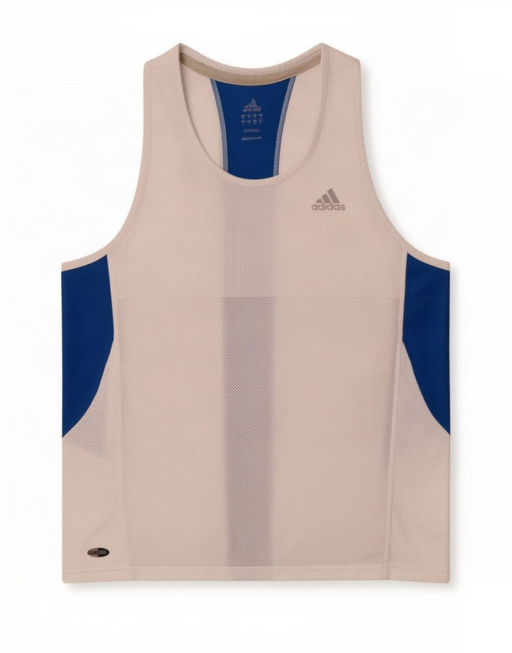 Adidas Herre Climacool Vest Top Stor Hvid Colourblock Polyester
