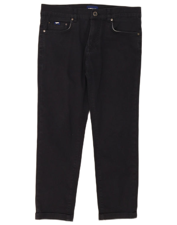 Gas Herre Slim Fit Cropped Bukser W32 L25 Navy Blue