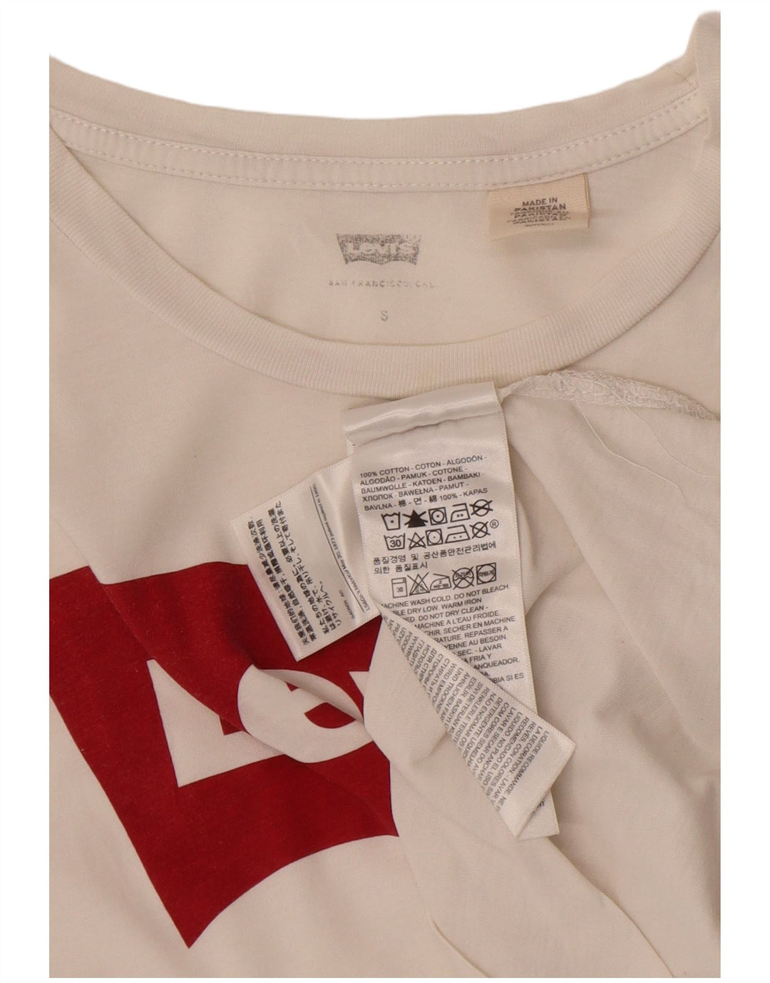 Levi's Grafisk T-shirt top til kvinder DK 10 Lille hvid bomuld