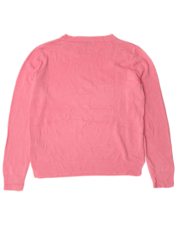 MARKS & SPENCER Dame Boat Neck Sweater UK 12 Medium Pink Akryl
