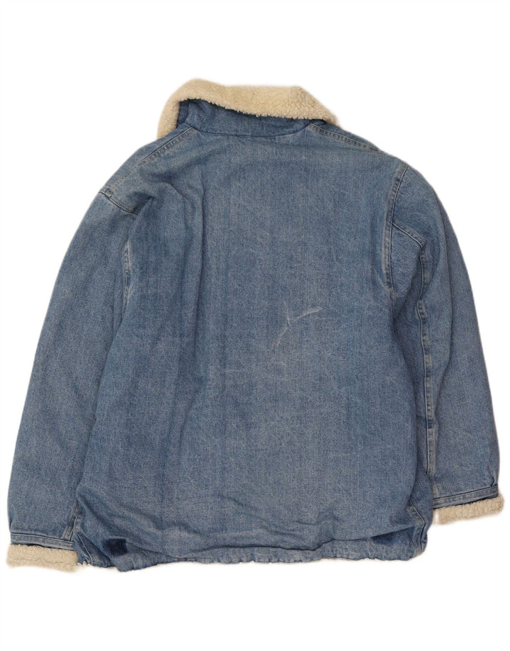 Vintage Herre Denim Sherpa Jacket UK 38 Medium Blue