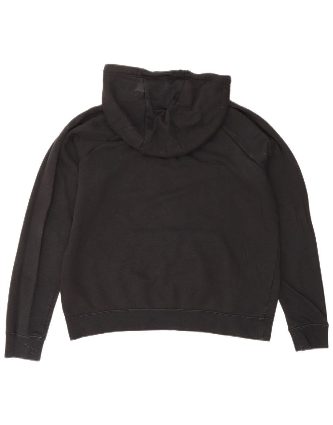 Nike Dame Oversized Hoodie Jumper UK 14 Medium Sort Bomuld