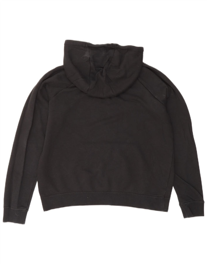 Nike Dame Oversized Hoodie Jumper UK 14 Medium Sort Bomuld