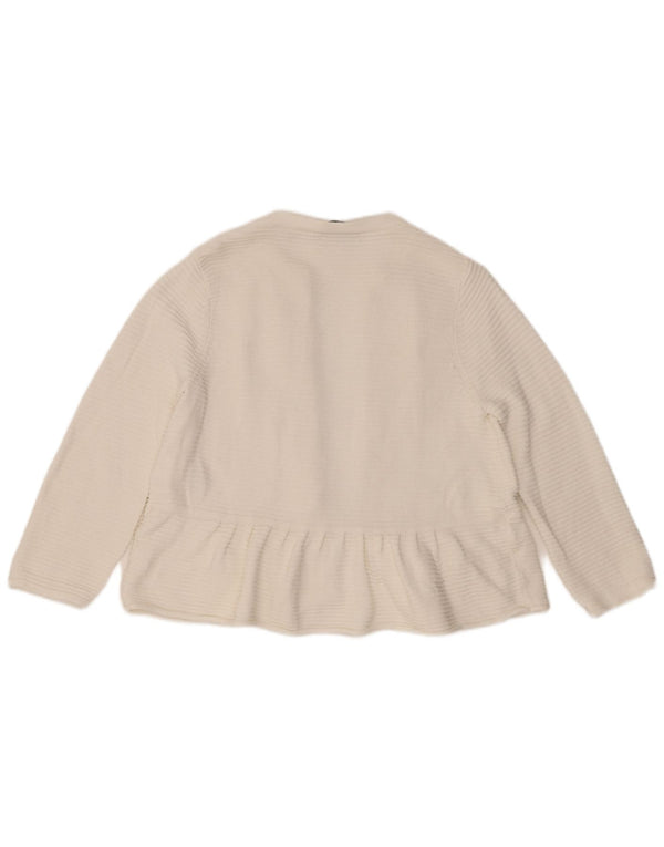 MINT VELVET Dame 3/4 ærmet åben cardigan sweater UK 12 Medium White