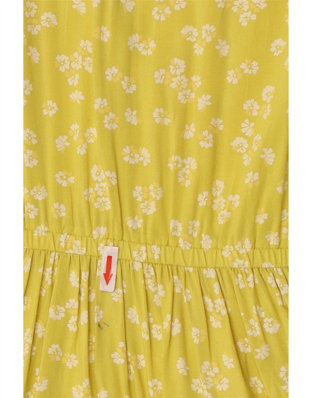 Benetton Dame A-Line Kjole UK 14 Medium Yellow Floral