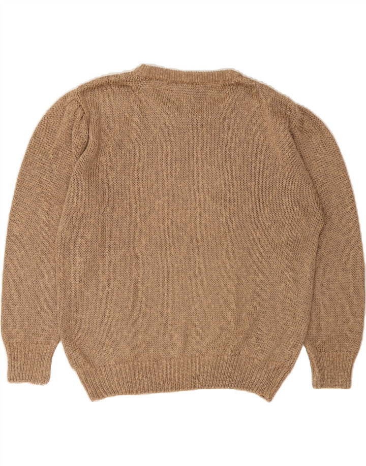 VINTAGE Womens Crew Neck Jumper Sweater EU 38/40 Medium Brown Floral Vintage Vintage and Second-Hand Vintage from Messina Hembry 