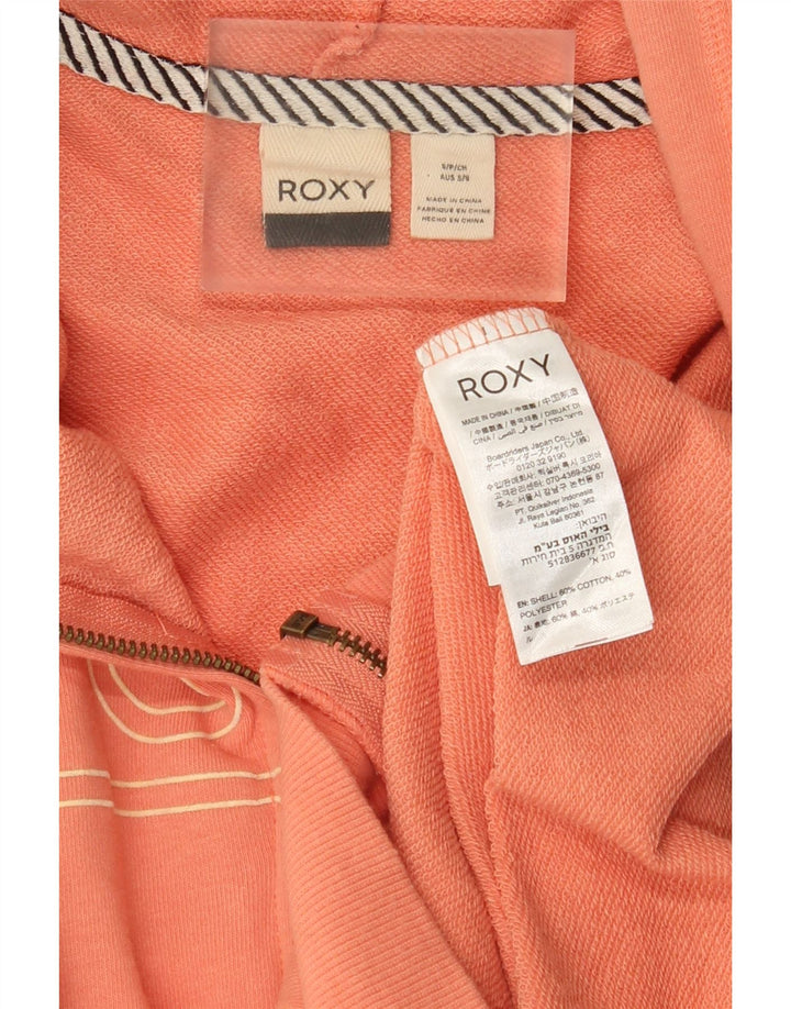 Roxy Dame Grafisk Hættetrøje Sweater UK 10 Small Orange Bomuld