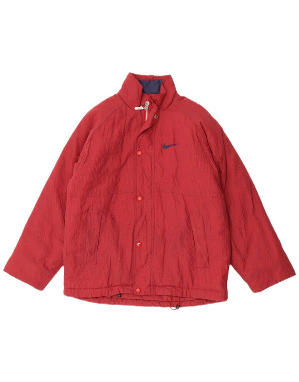 Nike Boys Windbreaker Jacket 12-13 år Large Burgundy ternet nylon