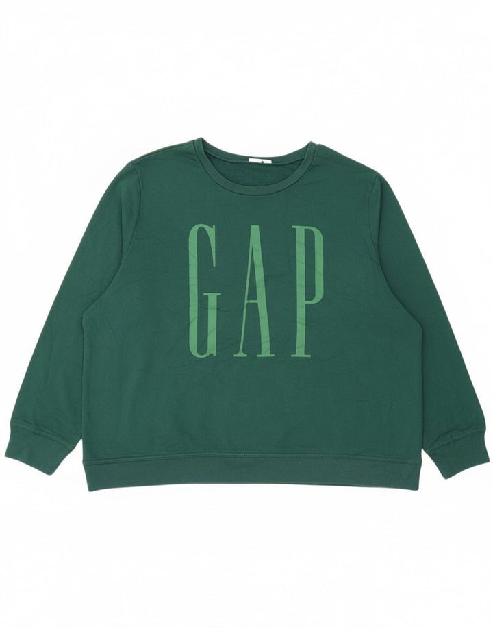 Gap Womens Grafisk Sweatshirt Jumper UK 20 2XL Grøn Bomuld