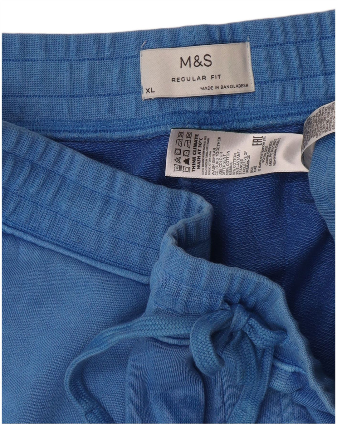 Marks & Spencer Herre Regular Fit Sportshorts XL Blå Bomuld