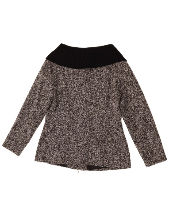 Luisa Spagnoli Dame Blazer Jacket IT 46 Stor Grå Flecked Uld