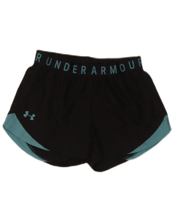 Under Armour Womens Heat Gear Sports Shorts UK 6 XS Black Colourblock