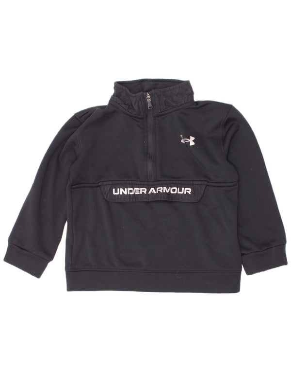 Under Armour Boys Grafisk Zip Neck Sweatshirt Jumper 2-3 år Sort