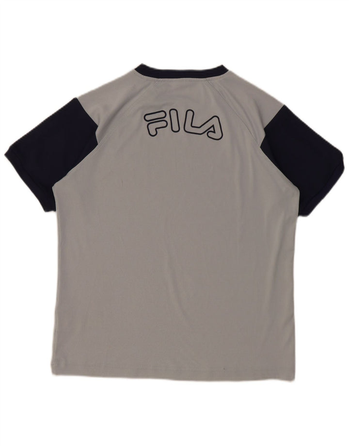 FILA Drenge Grafisk T-Shirt Top 11-12 år Medium Grå Colourblock