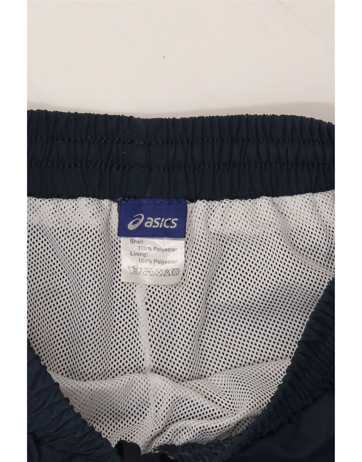ASICS Mens Tracksuit Trousers Small  Navy Blue Polyester Vintage Asics and Second-Hand Asics from Messina Hembry 