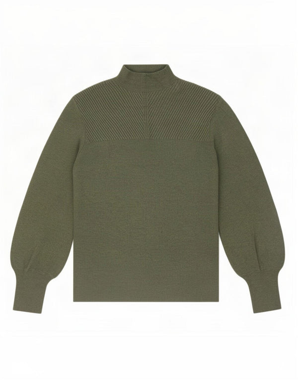 Marks & Spencer Dame Turtle Neck Jumper Sweater UK 14 Medium Green