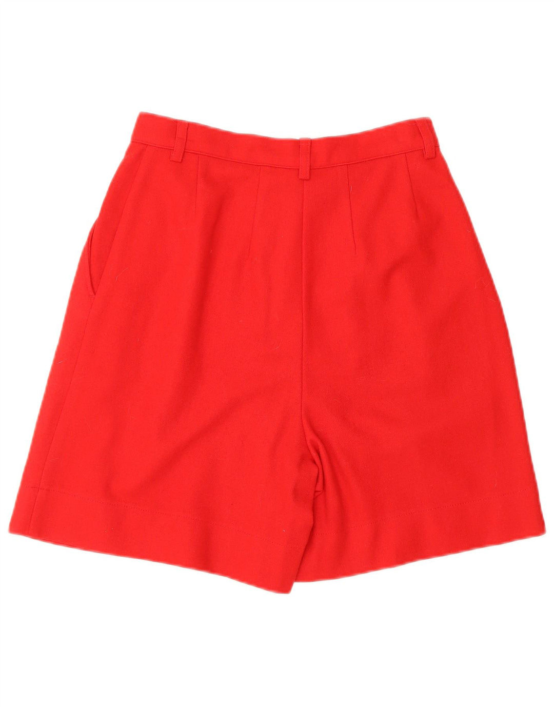 BENETTON Kvinder Højtaljet Pegged Casual Shorts IT 40 Small W24 Rød Uld