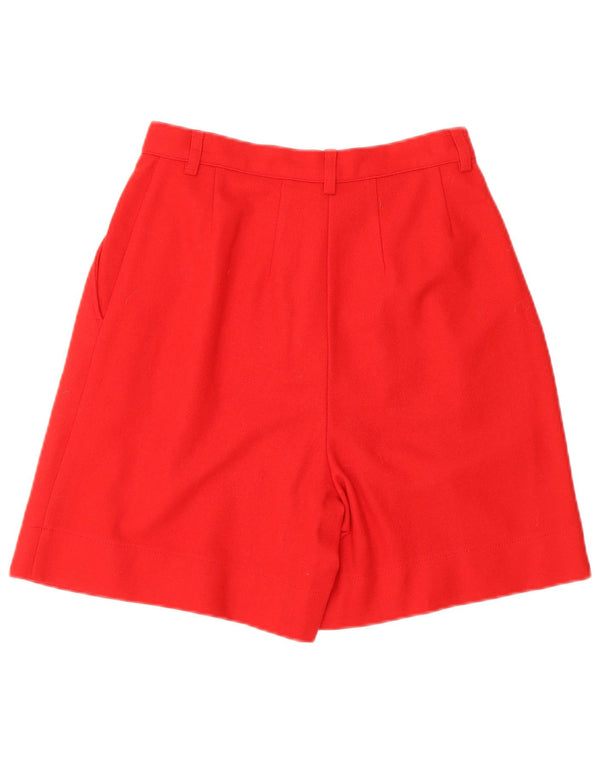 BENETTON Kvinder Højtaljet Pegged Casual Shorts IT 40 Small W24 Rød Uld