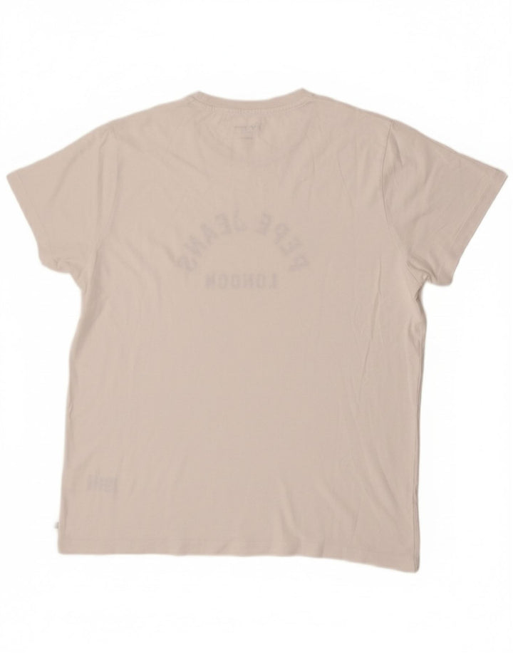 PEPE Jeans Herre Regular Graphic T-Shirt Top XL Hvid Bomuld