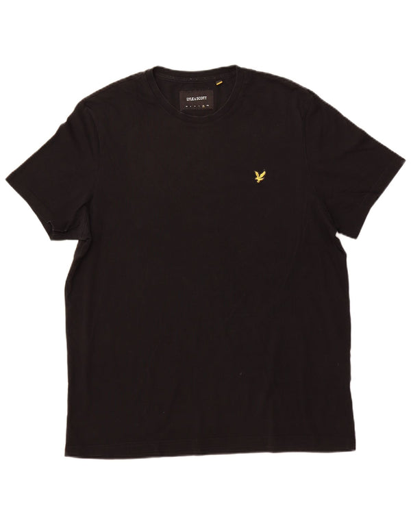 LYLE & SCOTT Herre T-Shirt Top XL Sort Bomuld