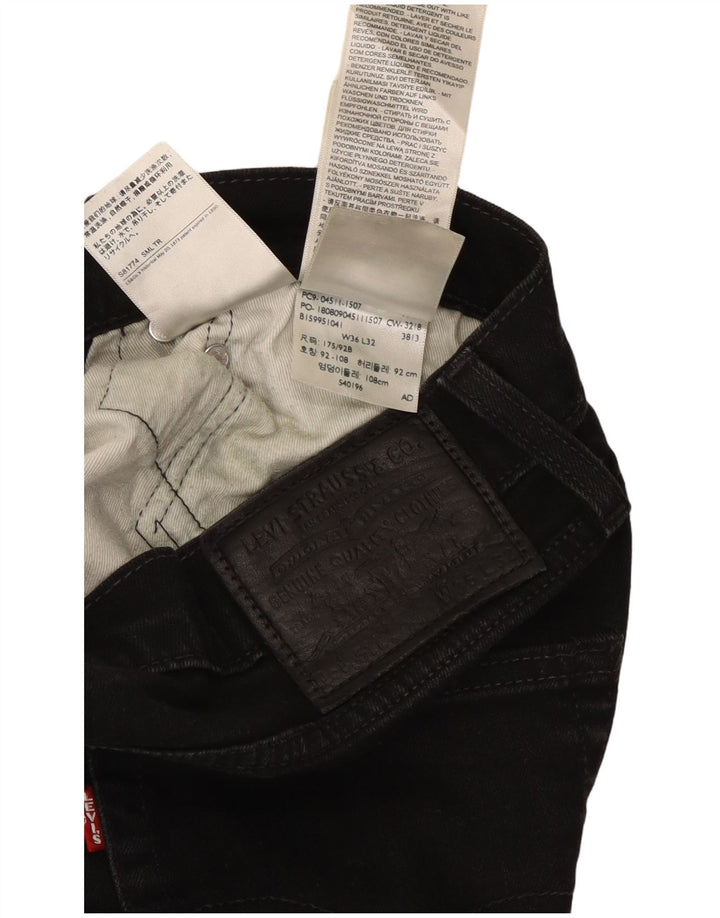 LEVI'S Herre 511 Slim Jeans W36 L32 Sort Bomuld