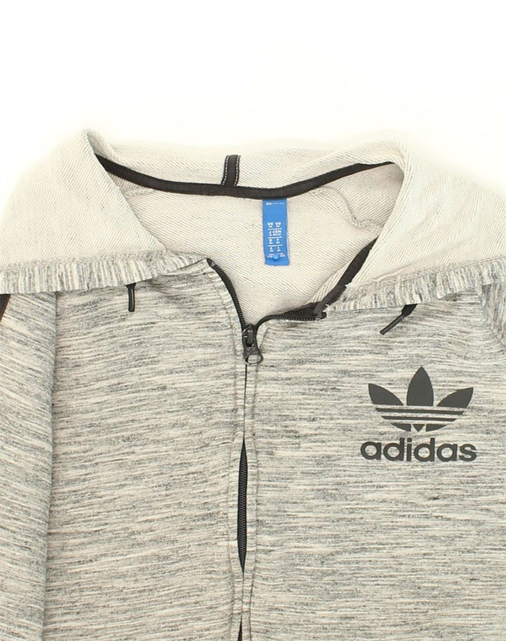 ADIDAS Hættetrøje med lynlås til mænd mellemgrå bomuld