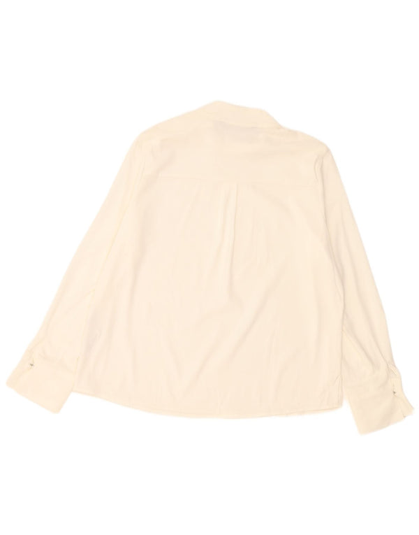 Zara Dame Langærmet Regular Bluse Top UK 14 Large White Polyester