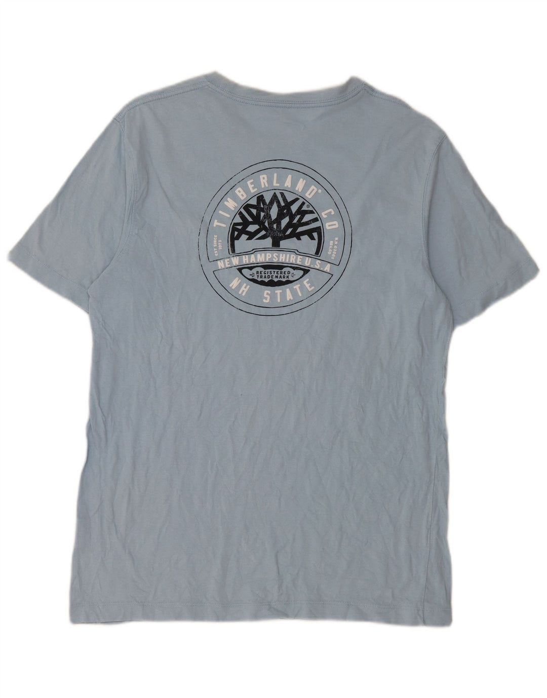 TIMBERLAND Grafisk T-shirt til mænd, mellemblå bomuld