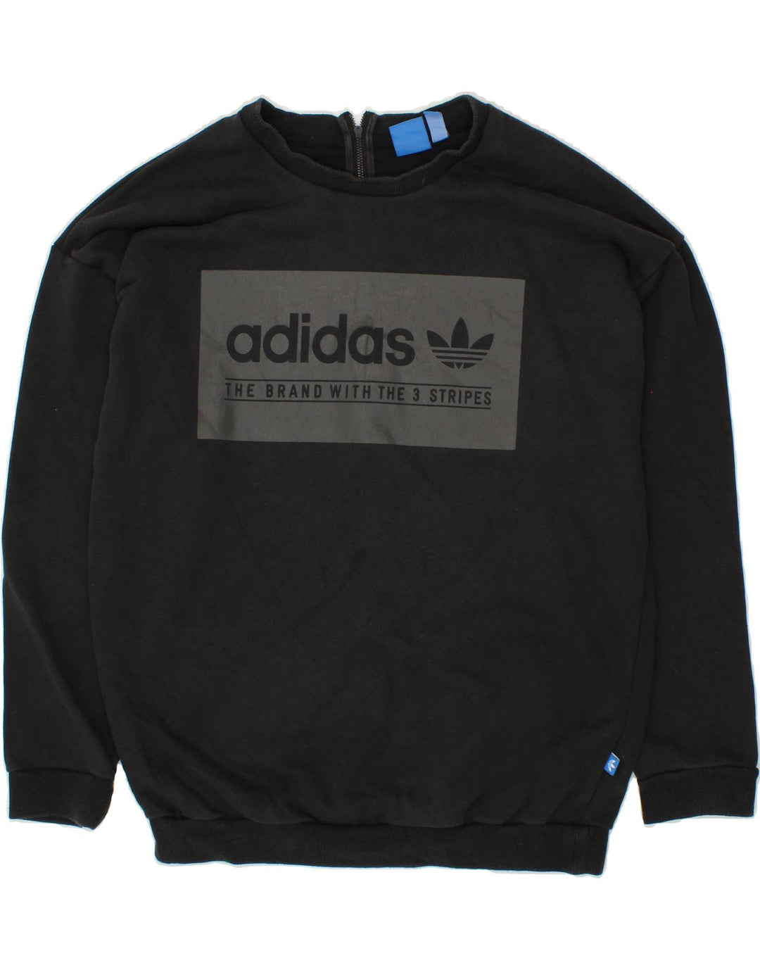 ADIDAS Womens Oversized Graphic Sweatshirt Jumper UK 12 Medium Black Vintage Adidas and Second-Hand Adidas from Messina Hembry 