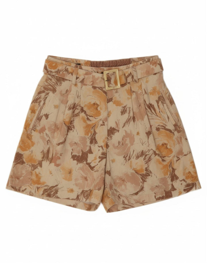VINTAGE Womens Chino Shorts Small W28  Beige Floral Vintage Vintage and Second-Hand Vintage from Messina Hembry 