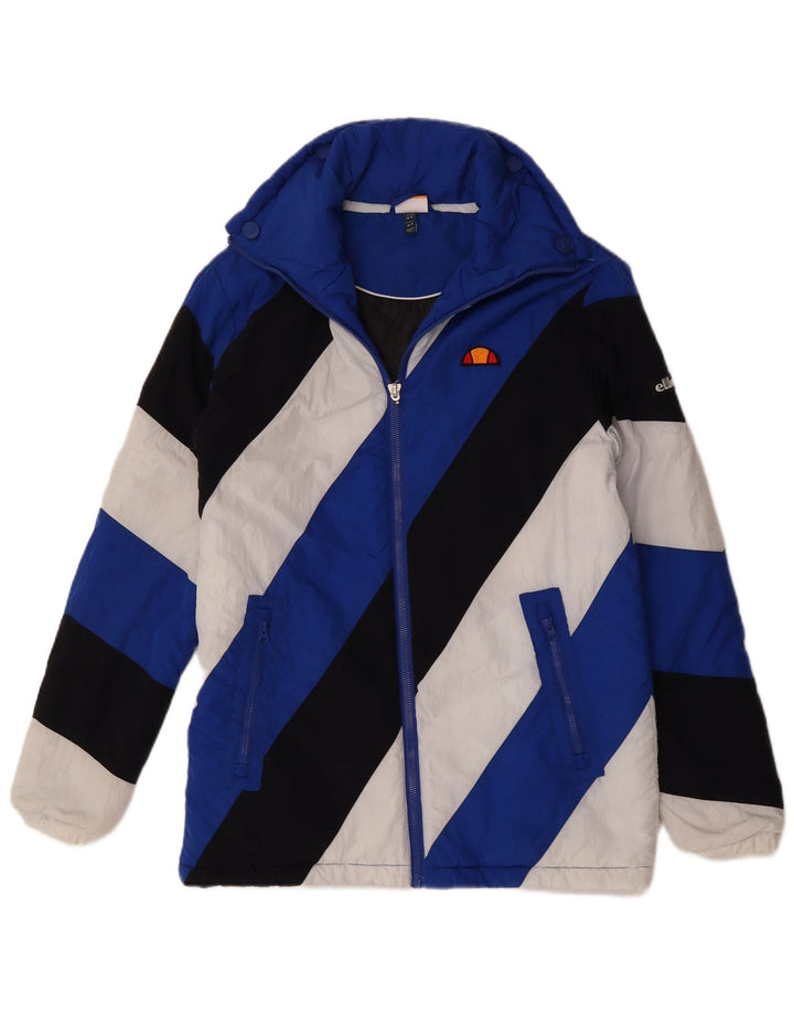 Ellesse Herre Windbreaker Jacket UK 36 Small Blue Colourblock Polyamid