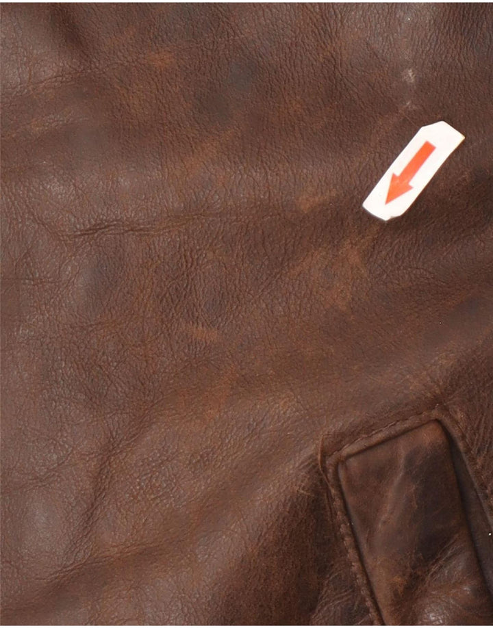 Vintage herre læderjakke UK 44 2XL Brun