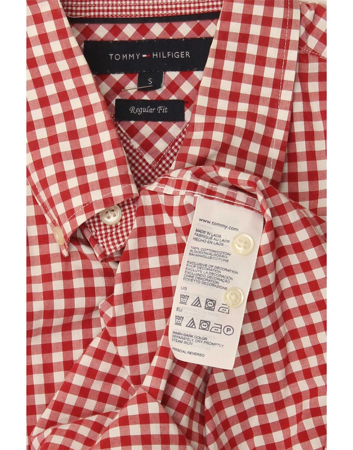 Tommy Hilfiger Herre Regular Fit skjorte Lille rød Gingham Bomuld