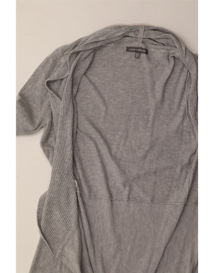 LAURA ASHLEY Womens Longline Open Cardigan Sweater UK 12 Medium  Grey Vintage Laura Ashley and Second-Hand Laura Ashley from Messina Hembry 