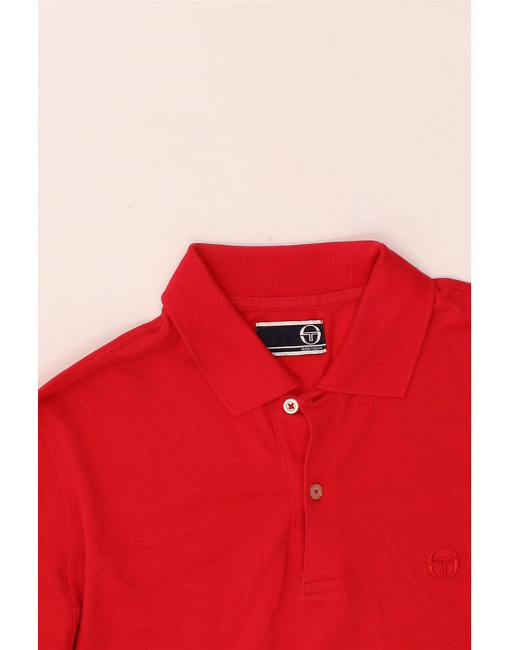 SERGIO TACCHINI Mens Polo Shirt IT 48 Medium Red Cotton Vintage Sergio Tacchini and Second-Hand Sergio Tacchini from Messina Hembry 