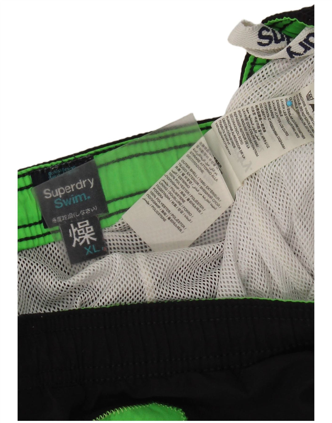 Superdry Grafiske svømmeshorts til mænd XL sort polyester