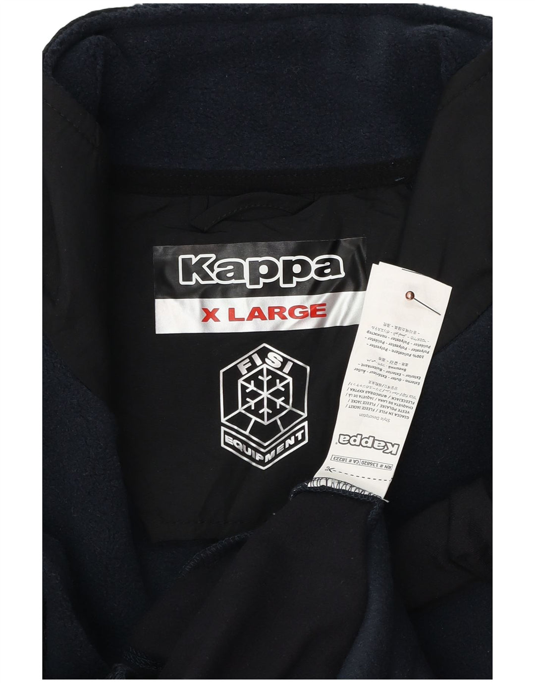 Kappa Fleecejakke til mænd UK 42 XL Marineblå Colourblock Polyester