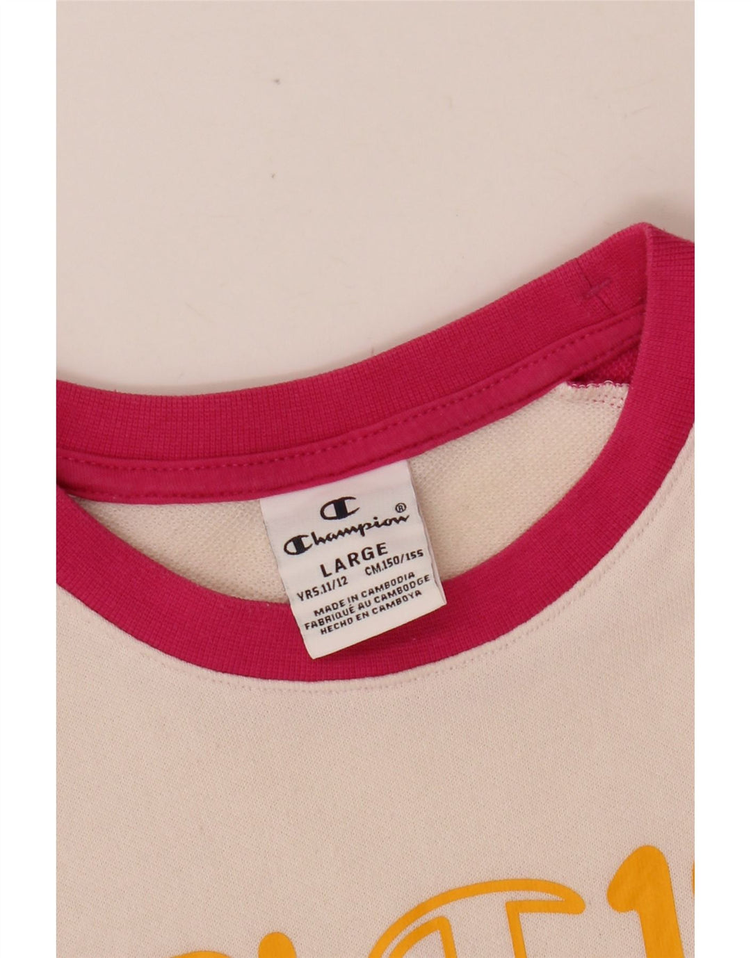 CHAMPION Pige Sweatshirt Jumper 11-12 år Large Pink Colourblock