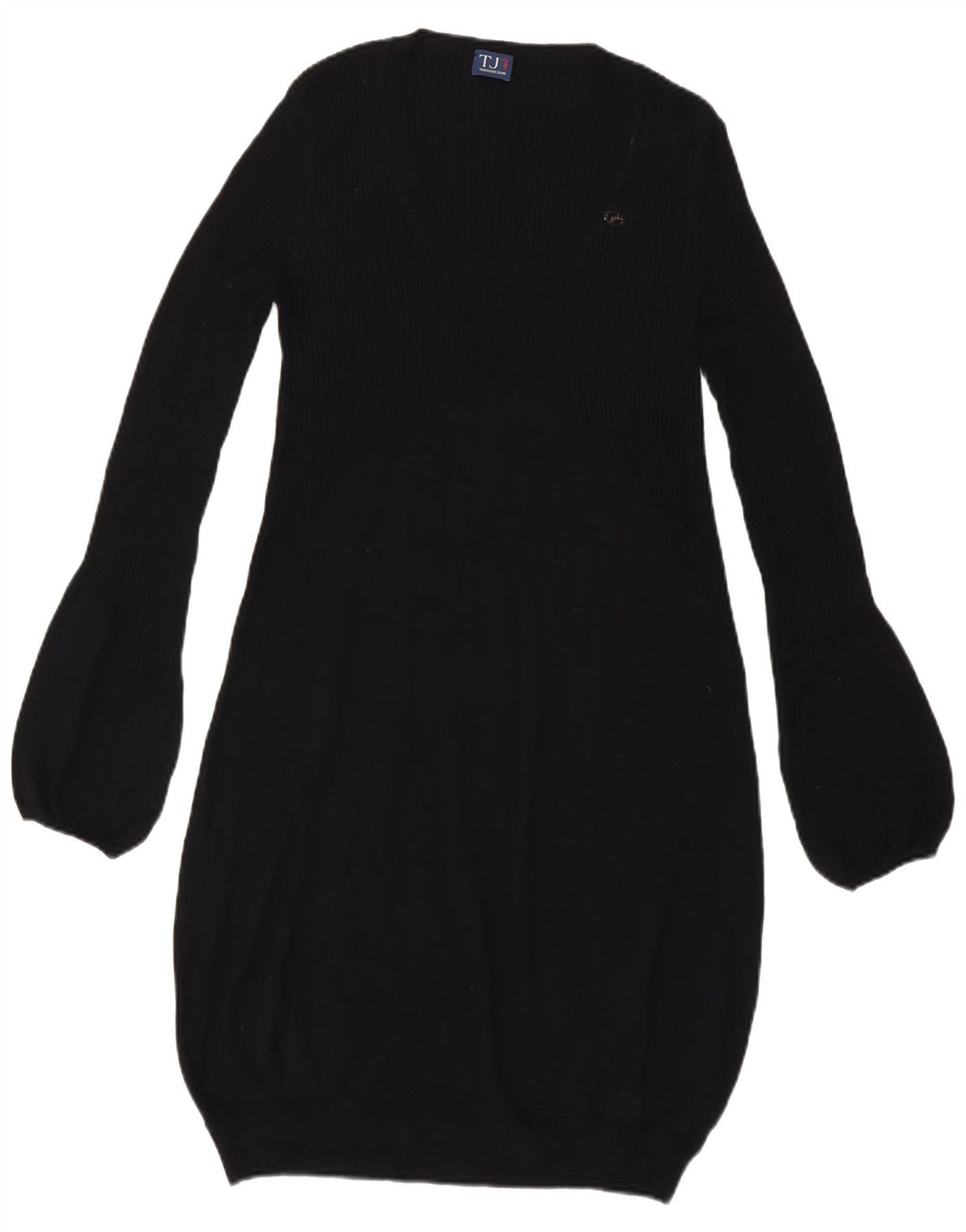 Trussardi Dame Langærmet Bubble Dress UK 14 Stor Sort Viscose